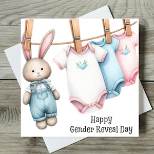 Gender Reveal Card New Baby Boy Or Girl Mum To Be