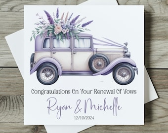 Personalised Wedding Vow Renewal Card