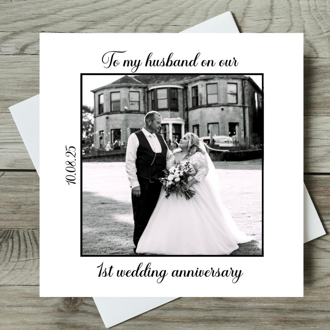 Husband 1st Wedding Anniversary Card or Wife Photocard First ...