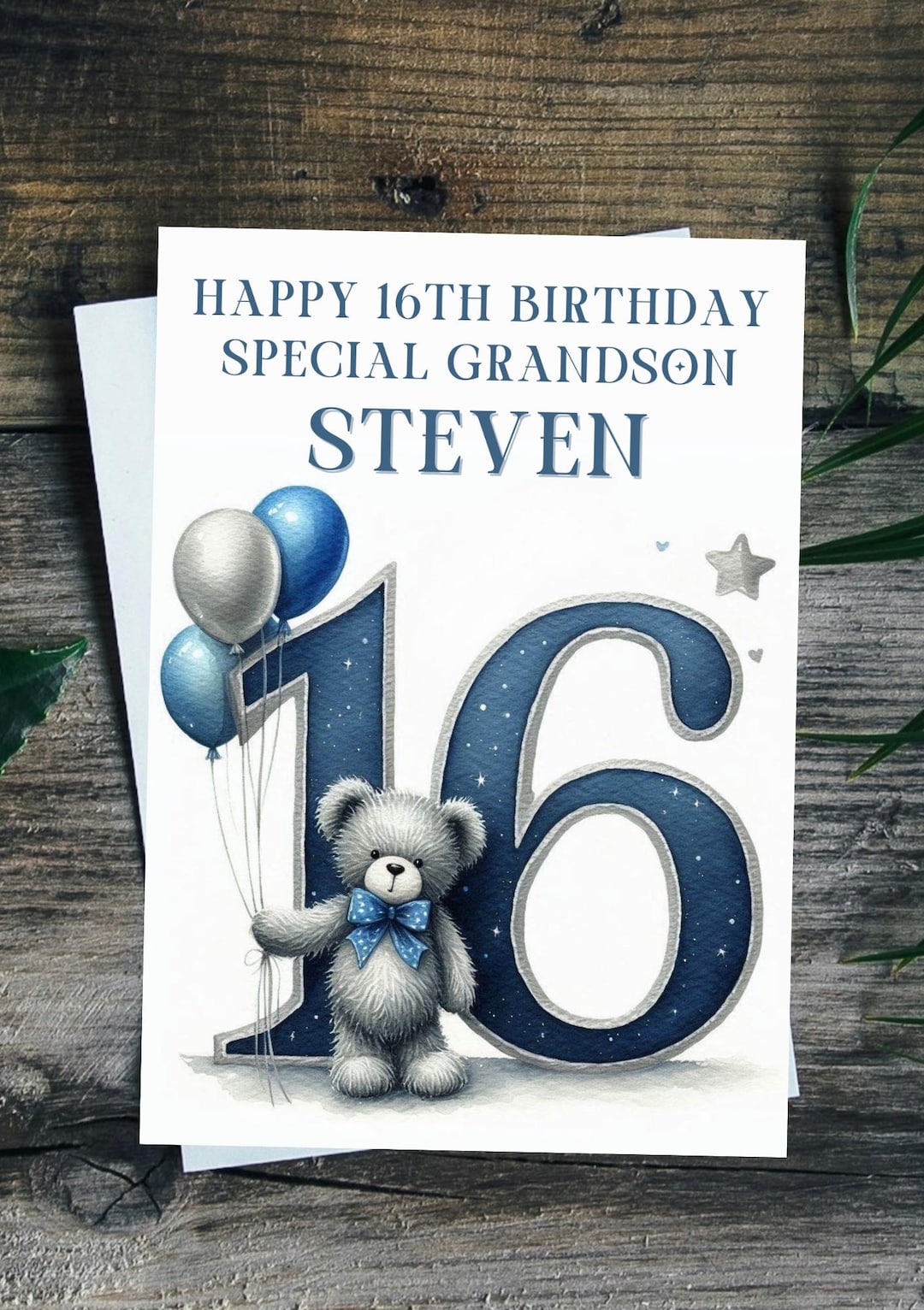 Boys 16th Birthday Card Personalised Son Brother Godson Grandson Nephew ...