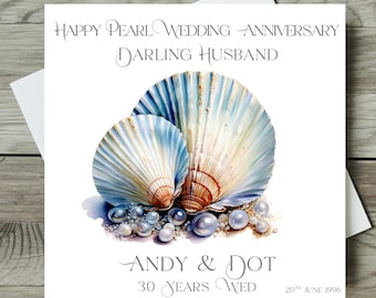 Husband 30th Wedding Anniversary Card Personalised