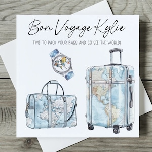 Personalised Moving Abroad Card, Bon Voyage, New Adventures, Emigrating, Travelling
