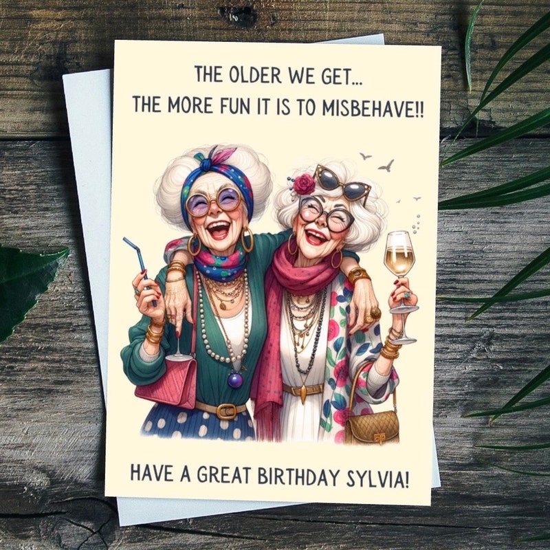 Old Ladies Birthday Card Etsy