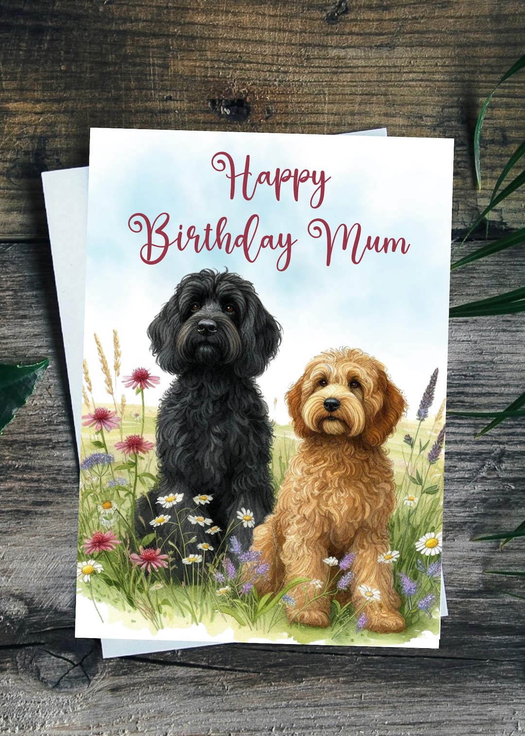Cockapoo Photo Card Cockapoo Birthday Card Personalised Cockerpoo Pet Dog Mum Dad Friend ...