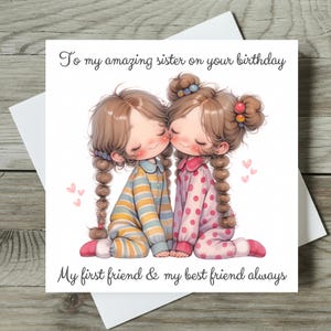 Sister Birthday Card Big Sister, Little Sister