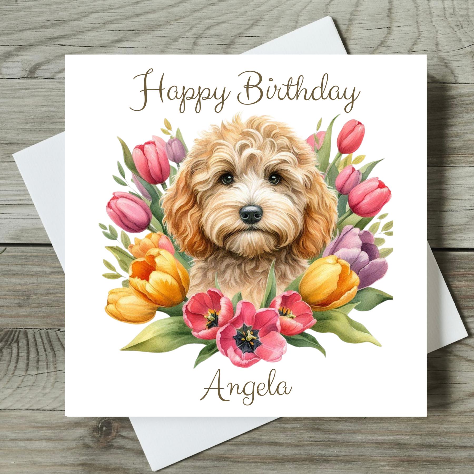 Cockapoo Photo Card Cockapoo Birthday Card Personalised Card for Dog Mum / Any Name - Etsy