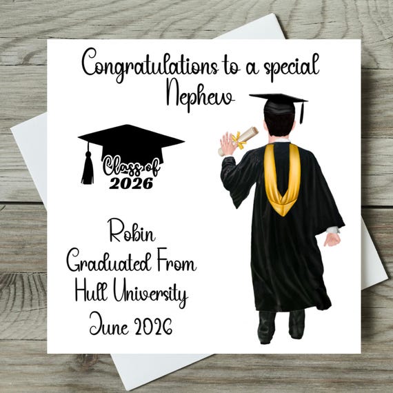 Son Graduation Card Personalise Any Relation Large 8 Size & Inside Message  Options - Etsy