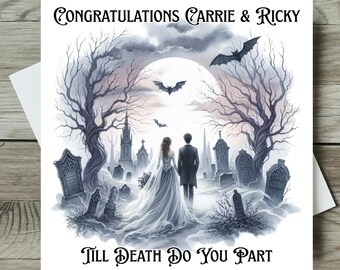 Gothic Wedding Card Goth Wedding Personalised Alternative Wedding Card