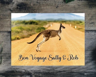 Personalised Moving To Australia Card, Bon Voyage, New Adventures, Emigrating