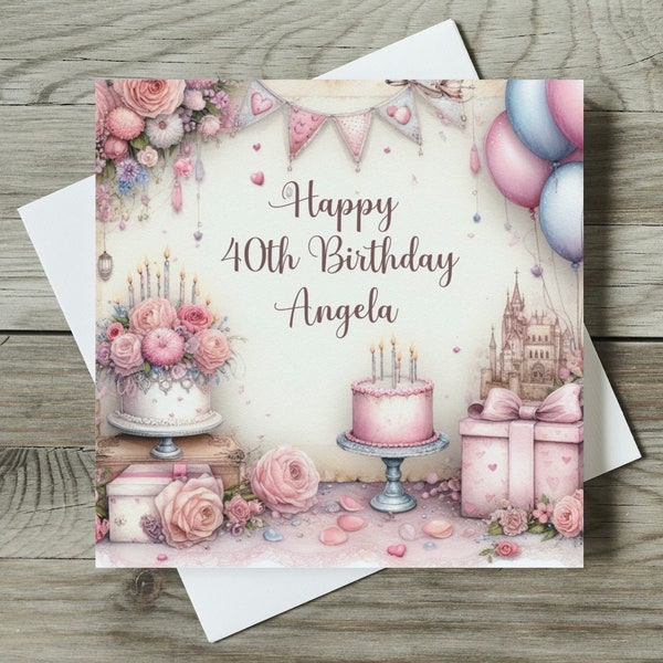 Personalised 25th 30th 40th 50th 60th 70th 80th Any Age  Birthday Card Best Friends Ladies For Her