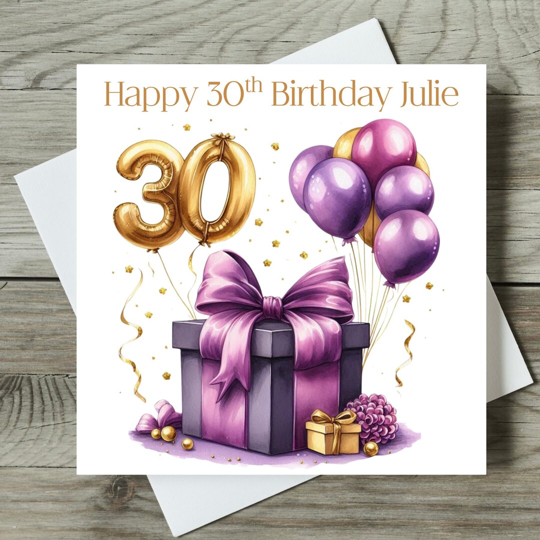 Personalised 30th Birthday Card for Her 30th Birthday Card for Sister