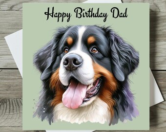 Bernese Mountain Dog Birthday Card Personalised Dog Card For Dog Mum / Dad Friend From The Dog