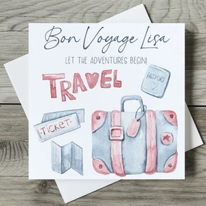 Personalised Moving Abroad Card, Bon Voyage, New Adventures, Emigrating, Travelling