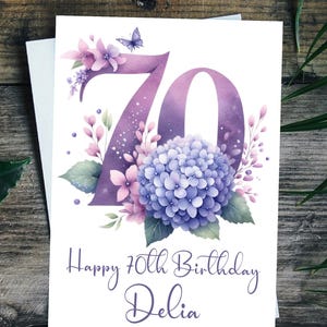 70th Birthday Card Personalised for mum, aunt, nanna, grandmother, friend