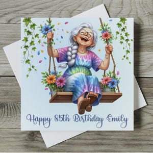 Birthday Card 80th 85th 90th 95th Any Age Personalised Fun Card Ladies For Her Nan Grandma Mum