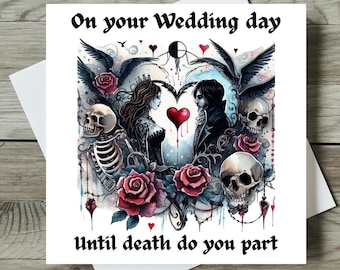 Gothic Wedding Card Goth Wedding Alternative Wedding Card