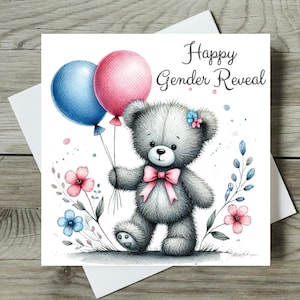 Gender Reveal Card New Baby Boy Or Girl Mum To Be