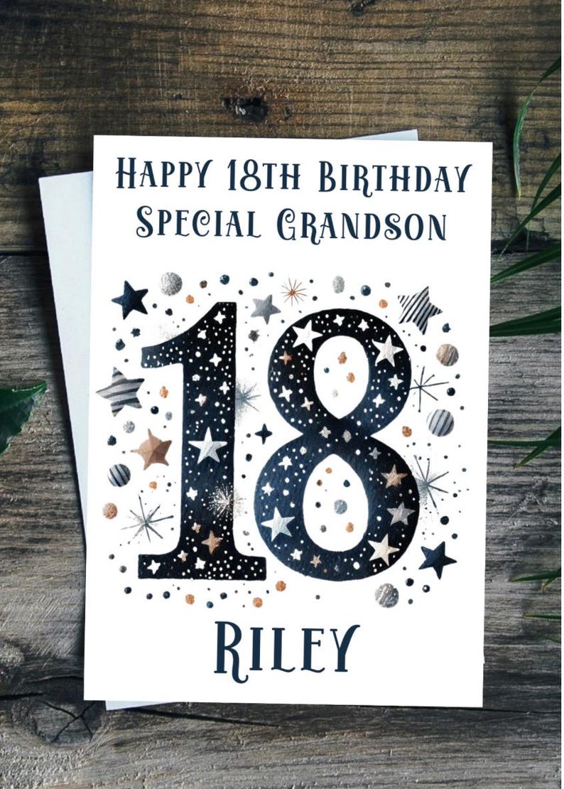 Boys 18th Birthday Card Personalised Son Brother Godson Grandson Nephew ...