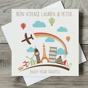 Personalised Moving Abroad Card, Bon Voyage, New Adventures, Emigrating, Travelling