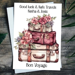 Personalised Cases Design Traveling Card ideal for  Holidays,  Bon Voyage, New Adventures, Emigrating, Travelling, Moving Abroad gap year