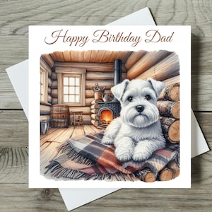 Schnauzer Birthday Card Miniature Schnauzer Dog, Personalised Greetings Card For Him or Her
