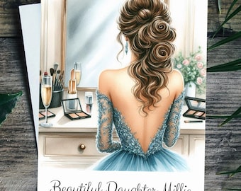 Personalised Prom Card LARGE A5 Daughter Goddaughter Granddaughter Niece