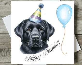 Black Labrador Birthday Card Dog, Birthday Card For Dog Mum / Dad Friend