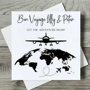 Personalised Moving Abroad Card, Bon Voyage, New Adventures, Emigrating, Travelling
