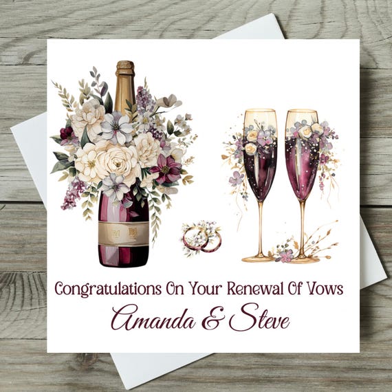 Wedding Vow Renewal Card Personalised ‘As You Renew Your Vows’