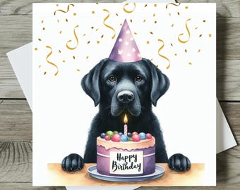 Black Labrador Birthday Card Dog, Birthday Card For Dog Mum / Dad Friend