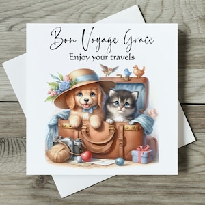 Personalised Moving Abroad Card, Bon Voyage, New Adventures, Emigrating, Travelling