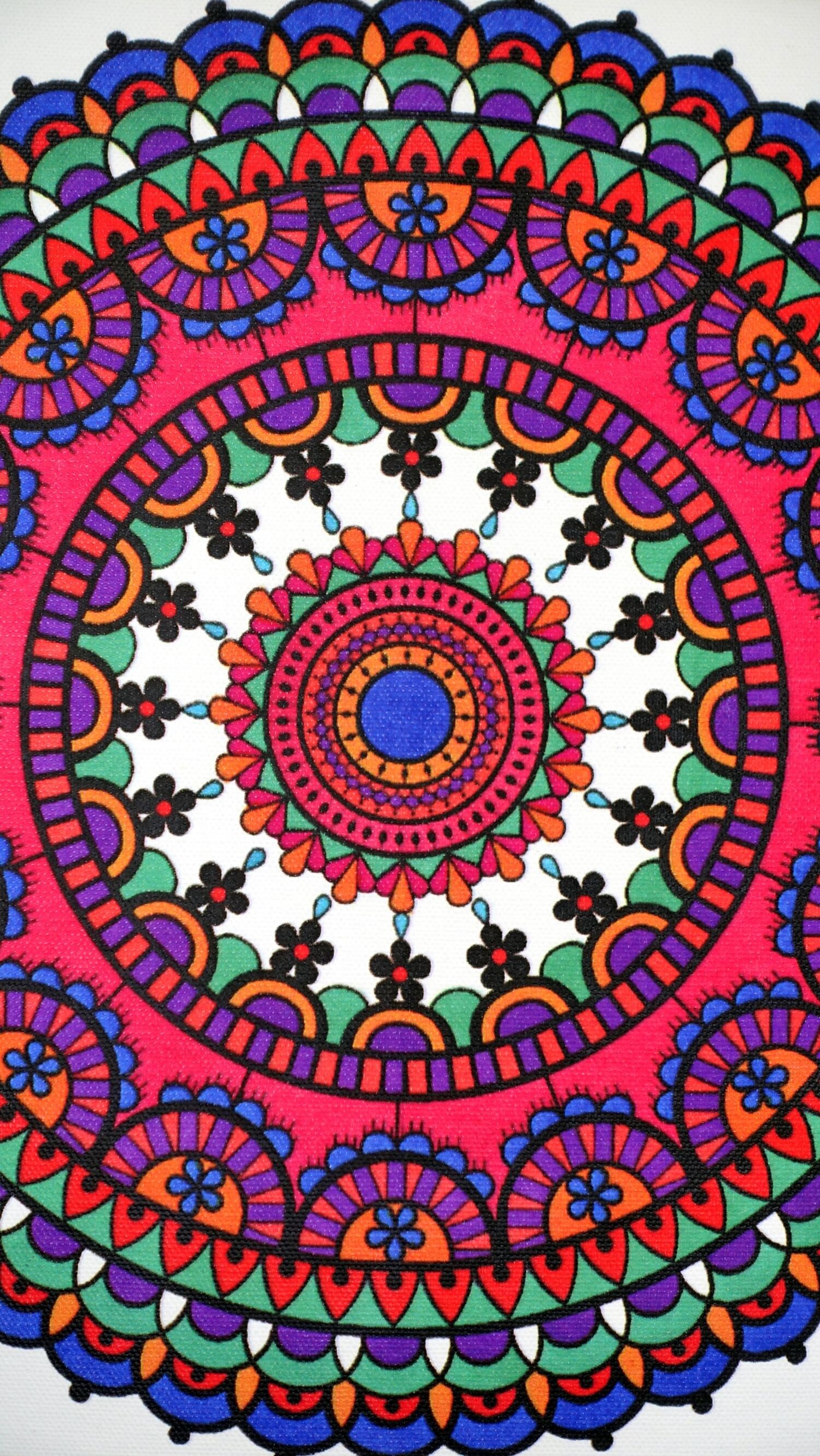 Authentic Indian Bohemian Handmade Round Floral Mandala Wall Art on ...