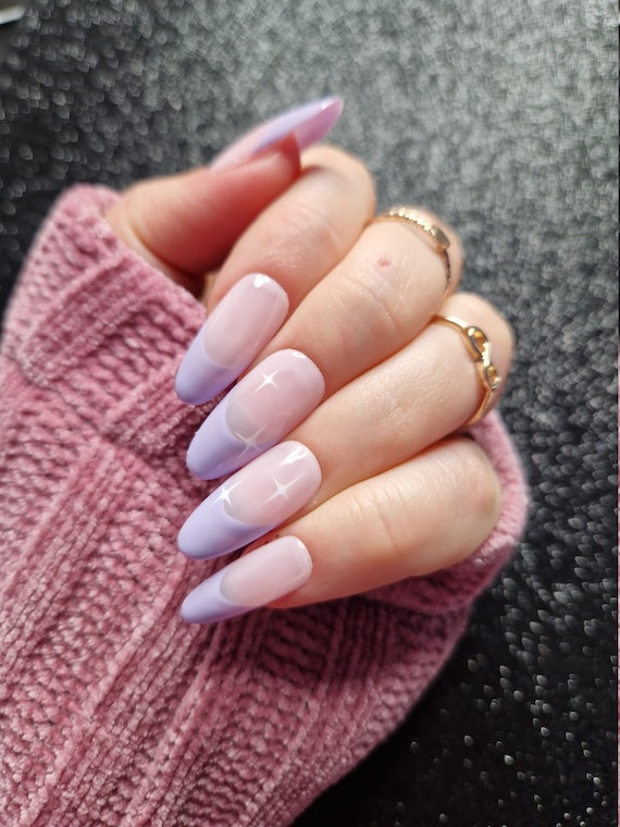 purple french nails