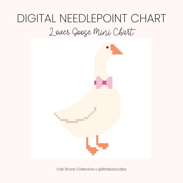 Digitalt nålstickningsdiagram Lover Goose 13 mesh