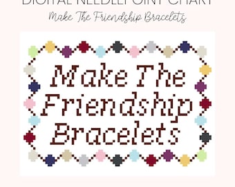 Make the Friendship Bracelets Digital Needlepoint Chart 13 Mesh