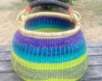 Bolga Pot Basket (Extra Large) -Eco-Friendly- Idéal pour le shopping, le stockage ou la décoration intérieure