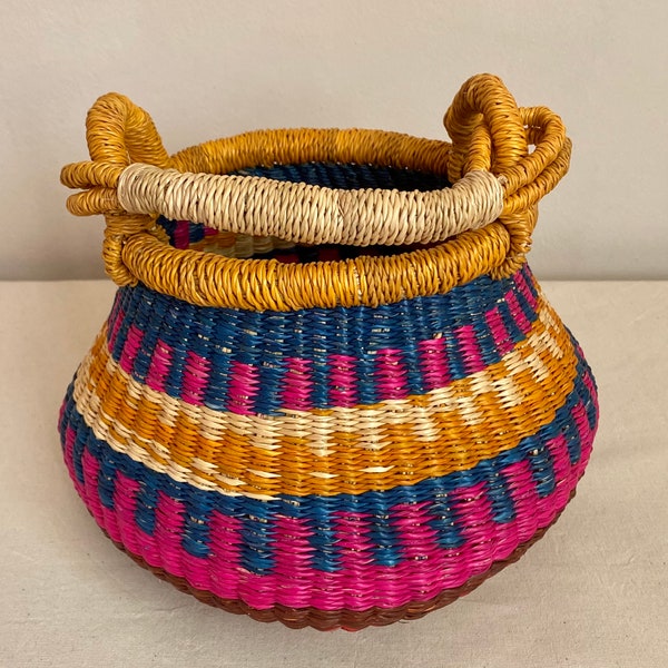 Bolga Pot Basket (Small) -Eco-Friendly- Ideal for Storage or Home Decor