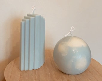 Cloud Decorative Candle | sky | sphere | pillar candle | Soy Wax | Round Candle | sky blue | Minimalist | Scented Candle | Art Decor | Cute