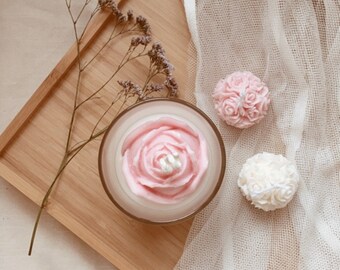 Rose in a Jar Candle | Decorative Candle | Floral Scents | Gift for Her | Soy Wax | Scented Candle | Art Decor | Romantic | Vday | Floral