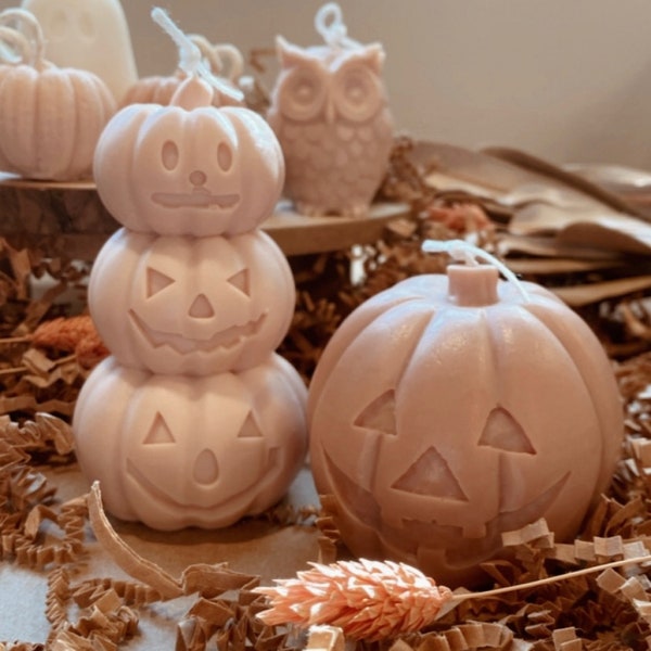 Halloween Pumpkin Candles | Halloween Decor | Cute | Fall Collection | spooky | Autumn | Home Decor | Pillar Candle | Pumpkin | Soy Wax