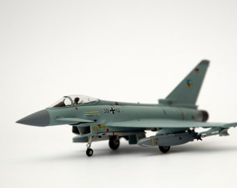 Maqueta a escala del Eurofighter Typhoon, hecha a mano, decoración de avión militar (1/144)