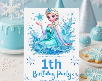 Editable Frozen Birthday Invitation | Elsa Invitation | Customizable Frozen Party Invite | Elsa Birthday Celebration