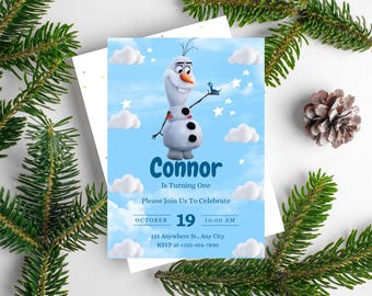 Editable Frozen Birthday Invitation | Elsa & Olaf Invitation | Customizable Frozen Party Invite | Olaf Birthday Celebration