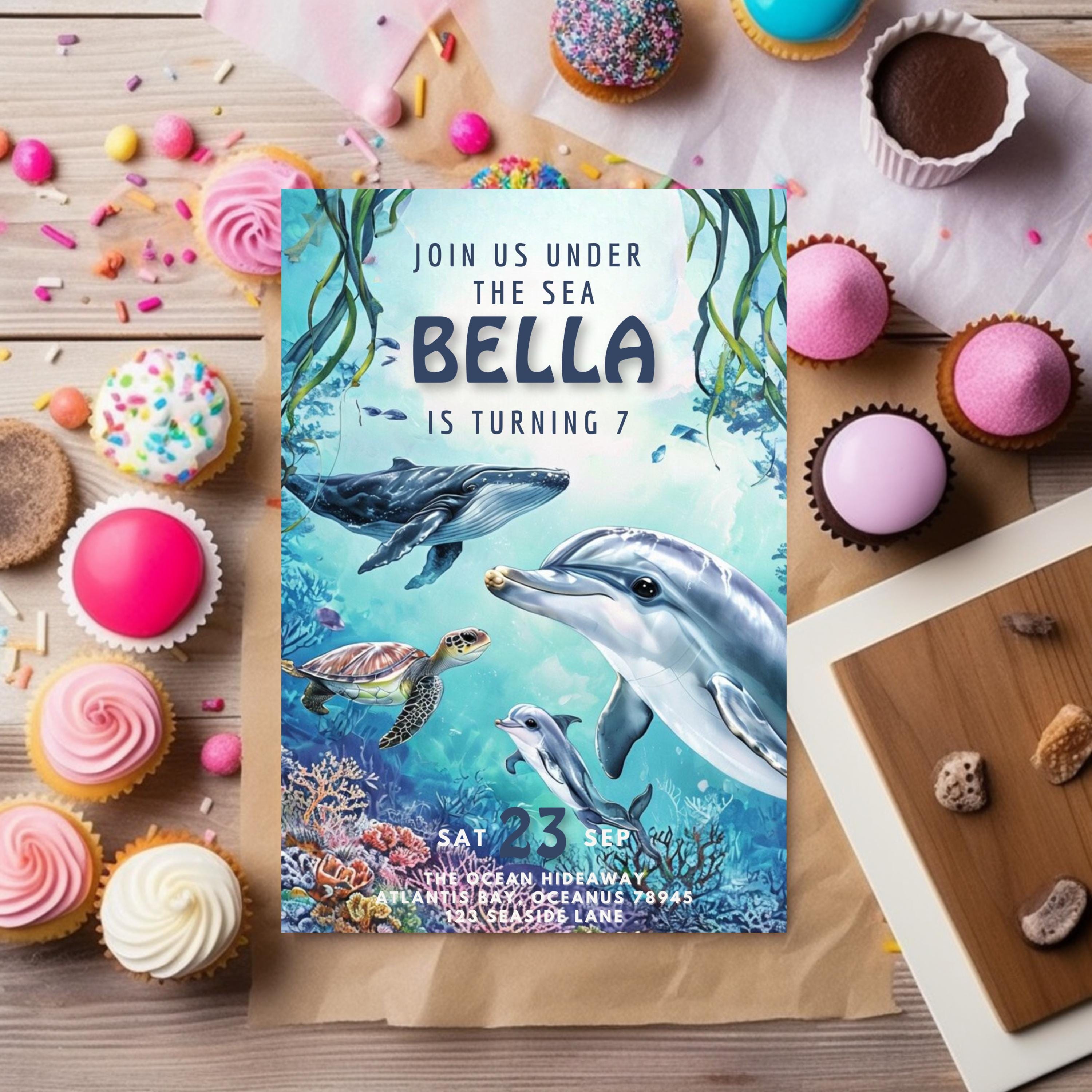 Editable Under the Sea Birthday Invitation | Ocean Animals Party Invite ...