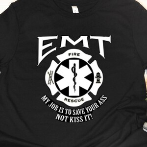 EMT-shirt, grappig EMT-shirt, red je reet EMT-shirt, shirt eerstehulpverlener, shirt paramedicus, shirt brandweer, shirt brandweer, grappig medisch shirt