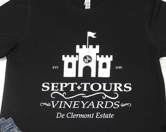 Sept Tours Vineyards Shirt, Fantasy Castle Shirt, Book Lover Shirt