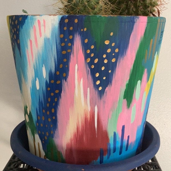 Painted Clay Pots Etsy