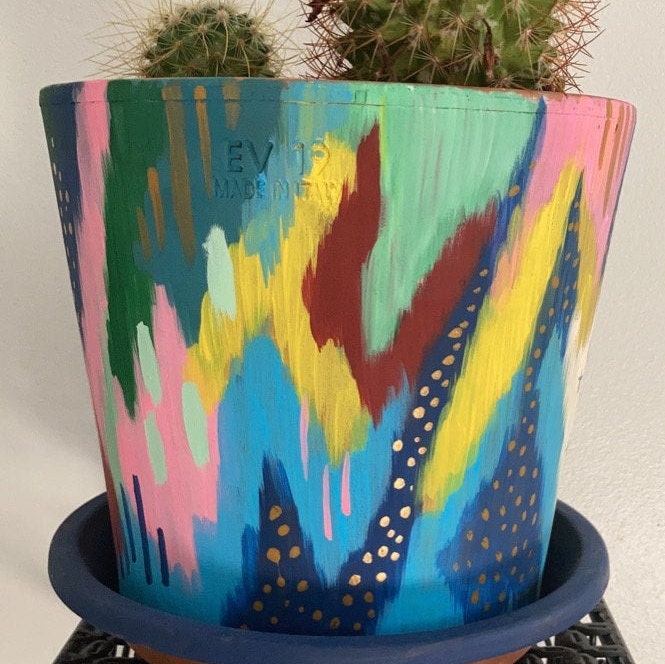 Painted Clay Pots Etsy Il Fullxfull.3242833750 F462