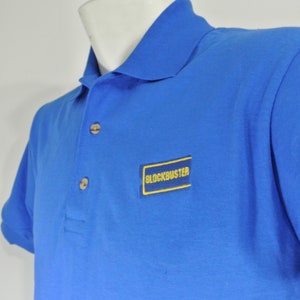 BLOCKBUSTER VIDEO Vintage Employee Uniform Polo Shirt Size XL