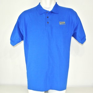 BLOCKBUSTER VIDEO Vintage Employee Uniform Polo Shirt Size L Large